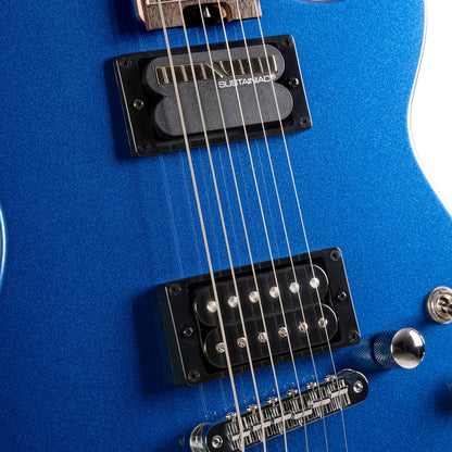 Cort MBM-2H Sustainiac Electric Guitar with Bag - Meta Blue