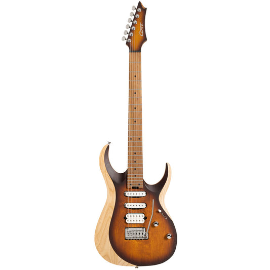 Cort X-700 Triality Electic Guitar with Bag - Open Pore Vintage Burst