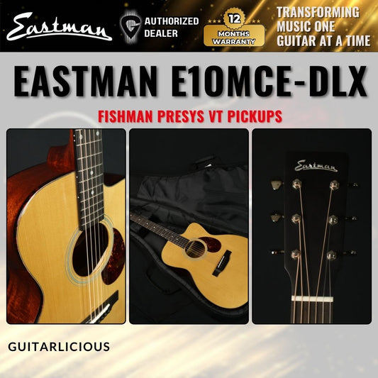 Eastman E1OMCE-DLX Deluxe Cutaway Natural Acoustic-electric Guitar with Fishman Presys VT Pickups - E1OMCE-DELUXE