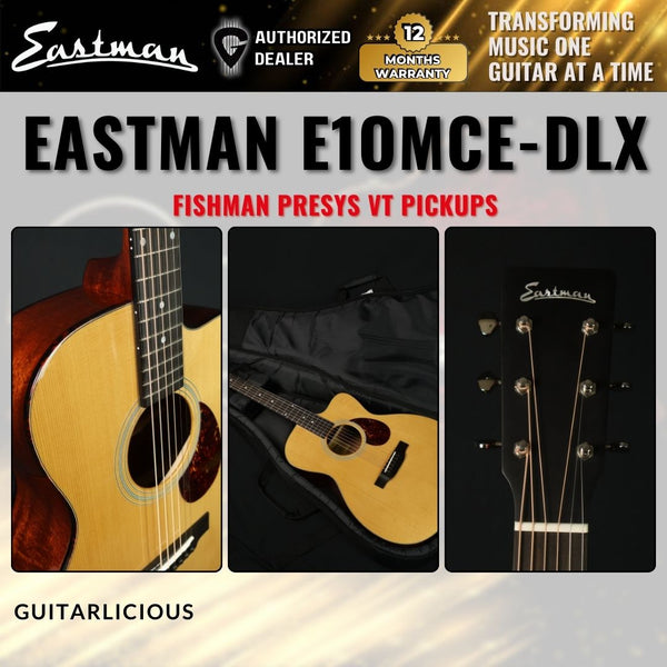 Eastman E1OMCE-DLX Deluxe Cutaway Natural Acoustic-electric Guitar with Fishman Presys VT Pickups - E1OMCE-DELUXE- Website Clearance