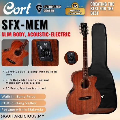 Cort SFX-MEM OP Slim Body All Mahogany Acoustic Electric Guitar with EQ / Preamp / Pick up ( SFXMEM / SFX MEM )