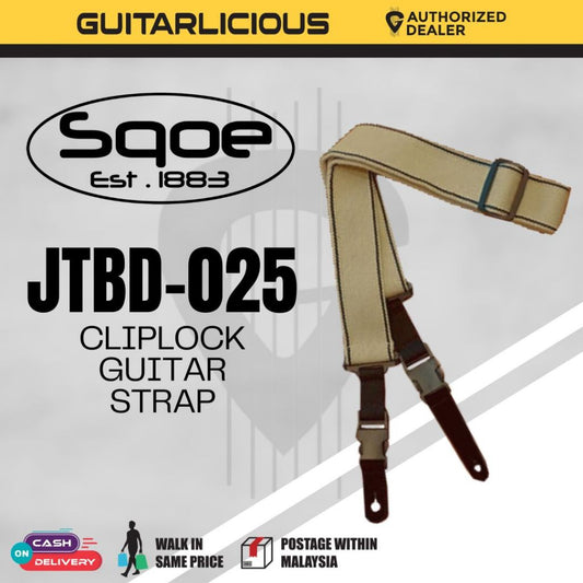 Sqoe JTBD-025 Cliplock Cotton Guitar Strap