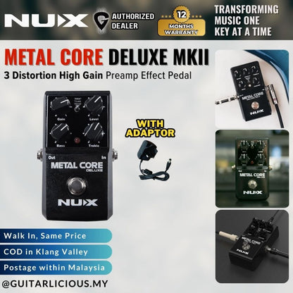 NUX Metal Core Deluxe MKII 3 Distortion High Gain Preamp Effect Pedal with True Bypass