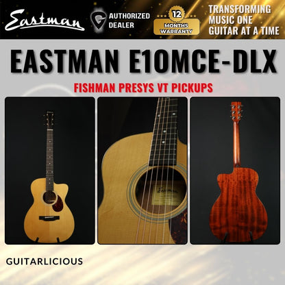 Eastman E1OMCE-DLX Deluxe Cutaway Natural Acoustic-electric Guitar with Fishman Presys VT Pickups - E1OMCE-DELUXE