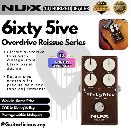 NUX 6ixty 5ive Overdrive Reissue Series Black Panel Effect Pedal ( 6ixty5ive )