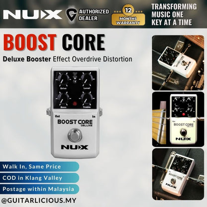 NUX Boost Core Deluxe Booster Effect Pedal Overdrive Distortion 3 Boost Modes