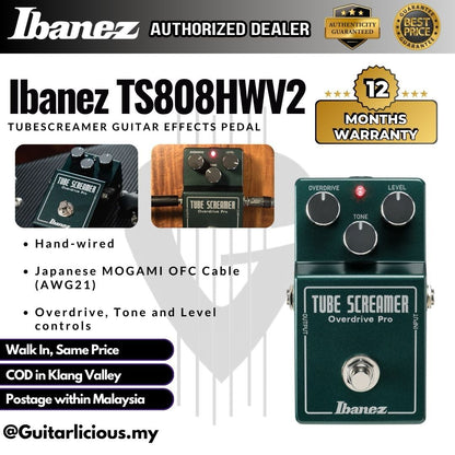 Ibanez TS808HWV2 Tubescreamer Guitar Effects Pedal ( TS8-08HWV2 / TS 808HWV2 )