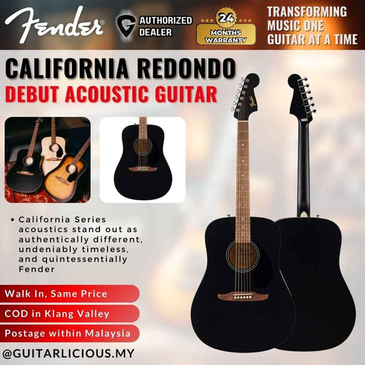 Fender California Debut Redondo Acoustic Guitar - Black