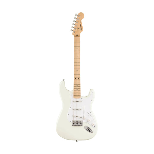Squier FSR Sonic Stratocaster Electric Guitar w/White Pickguard, Maple FB - Arctic White