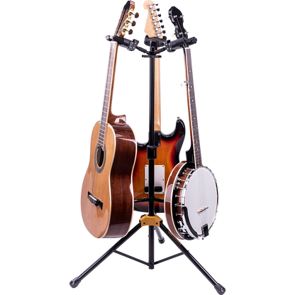 Hercules GS432B Plus Universal AutoGrip Tri Guitar Stand with Foldable Backrest - (UKS100B)