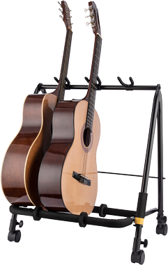 Hercules GS523B PLUS 3-Guitar Rack with Castors — mobile rack for three guitars