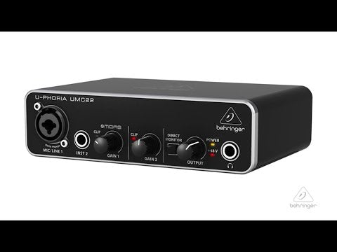 Behringer U-Phoria UMC22 Audiophile 2x2 USB Audio Interface with