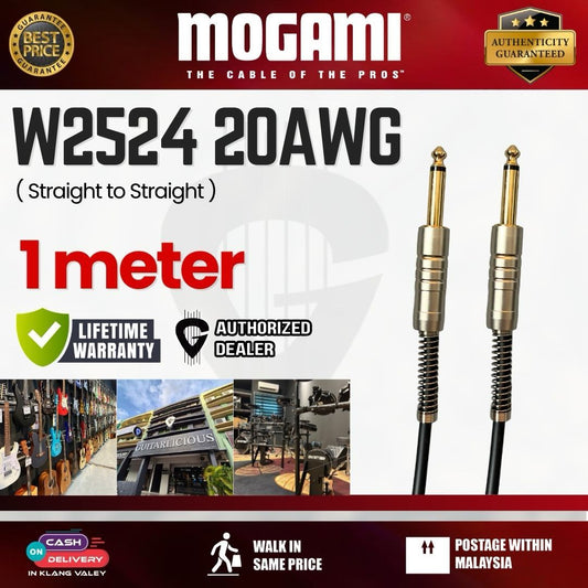 Mogami W2524 20AWG Guitar Patch Cable - 1 Meter (Straight to Straight)