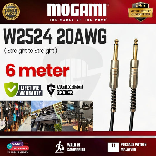 Mogami W2524 20AWG Guitar Cable - 6 Meter (Straight to Straight)