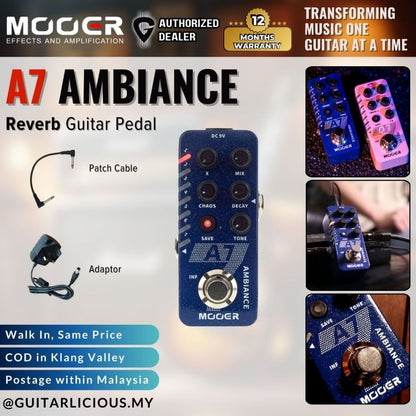 Mooer A7 Ambiance Reverb Pedal Stompbox ( A-7 / A 7 )