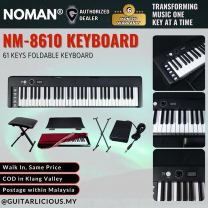 Noman NM-8610 Foldable 61 Keys Keyboard ( NM8610 / NM 8610 )