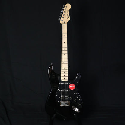 Squier Sonic Stratocaster HSS Electric Guitar with Black Pickguard, Maple FB - Black