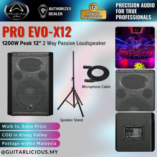 WHARFEDALE PRO EVO-X12 Series 1200W Peak 12" 2-Way Passive Loudspeaker With Speaker Stand ( EVOX12 / EVO X12 )