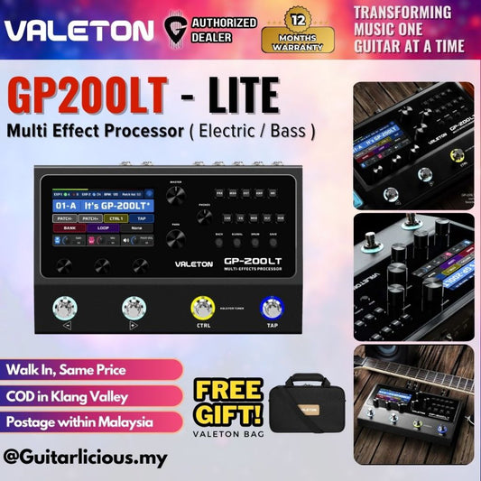 Valeton GP-200LT Multi Effects Processor For Electric Guitar and Bass Pedal - Lite ( GP200LT / GP 200LT )