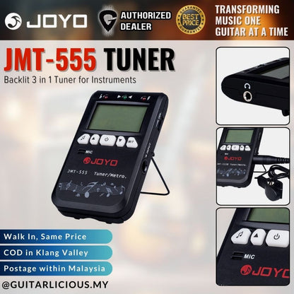 JOYO JMT-555 LCD Screen With Backlight Clip on Digital Tuner Metronome For Guzheng/Chromatic/Guitar/Bass/Violin/Ukulele