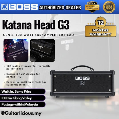 Boss Katana Head - Gen 3, 100-Watt 1x5" Guitar Amplifier Head ( KTN-HEAD-G3 / KTN Head )