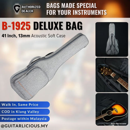 Deluxe Fabric Soft Case for 41" Acoustic Guitar Bag (B-1925) with 13mm Padding