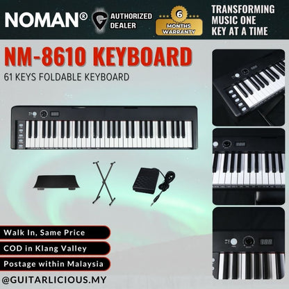 Noman NM-8610 Foldable 61 Keys Keyboard ( NM8610 / NM 8610 )