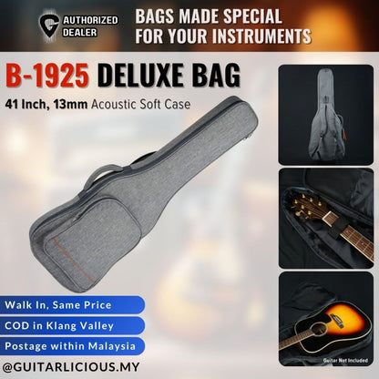 Deluxe Fabric Soft Case for 41" Acoustic Guitar Bag (B-1925) with 13mm Padding