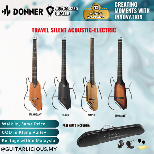 Donner HUSH-I Acoustic-Electric Guitar Kit for Travel Silent Practice ( HUSH I )