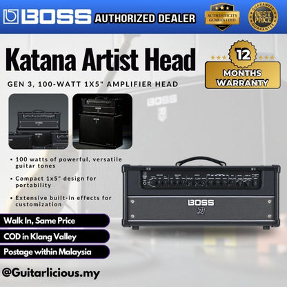 Boss Katana Artist Head - Gen 3, 100-Watt Guitar Amplifier Head with Effects ( KTN-ART-G3-HEAD / KTN ART 3 )