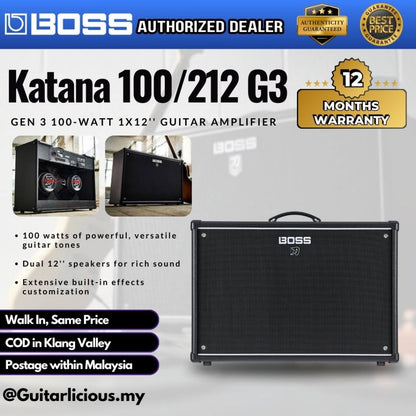 Boss Katana 100/212 - Gen 3 100-watt 2x12" Guitar Combo Amplifier ( KTN-100/212G3 / 100-G3 / KTN100 )