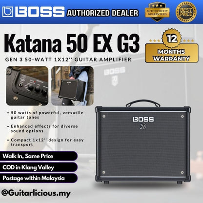 Boss Katana 50 EX G3 - Gen 3 50-watt 1x12'' Guitar Combo Amplifier ( KTN-50EX-G3 / 50-G3 / KTN50EX )