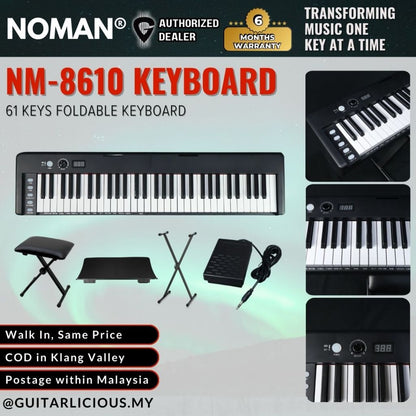 Noman NM-8610 Foldable 61 Keys Keyboard ( NM8610 / NM 8610 )