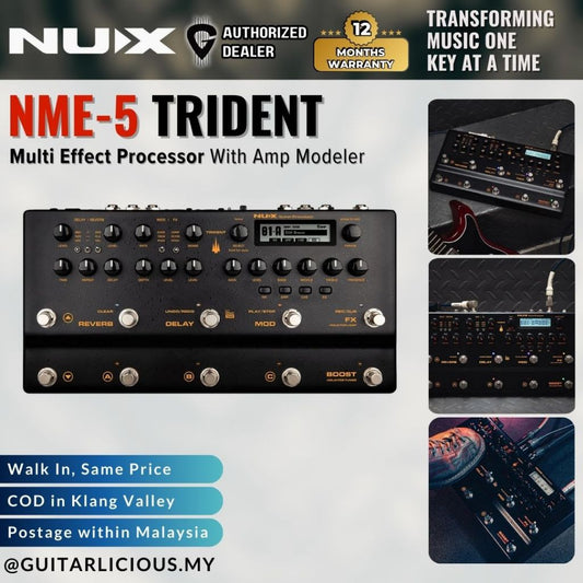 NUX Trident NME-5 Multi Effect Processor Guitar Pedal With Amp Modeler With IR Loader