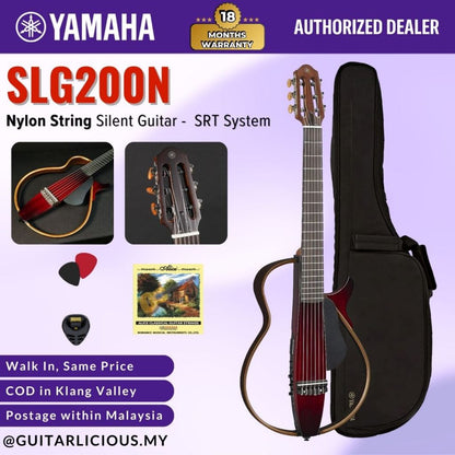 Yamaha SLG200N Nylon-String Silent Guitar with SRT Pickup System - Crimson Red Burst ( CRB / SLG-200-N / SLG 200 )