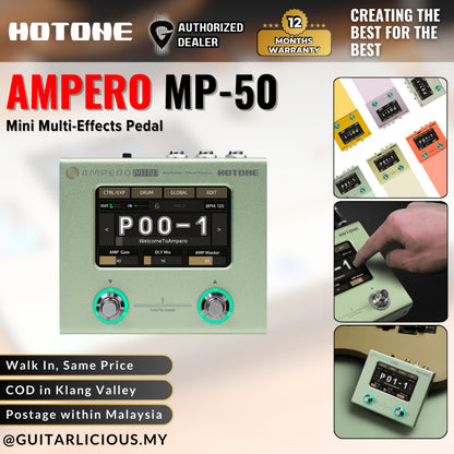 Hotone MP-50 Ampero Mini Multieffects Pedal w/9V adapter ( MP50 / MP 50 )