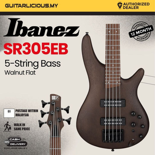 Ibanez Standard SR305EB Electric Bass Guitar - Walnut Flat
