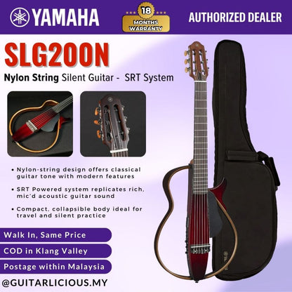 Yamaha SLG200N Nylon-String Silent Guitar with SRT Pickup System - Crimson Red Burst ( CRB / SLG-200-N / SLG 200 )