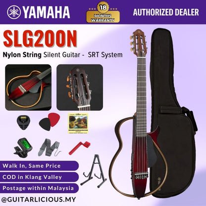 Yamaha SLG200N Nylon-String Silent Guitar with SRT Pickup System - Crimson Red Burst ( CRB / SLG-200-N / SLG 200 )