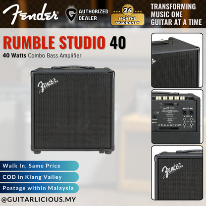 Fender Rumble Studio 40 Bass Combo Guitar Amplifier, 230V UK