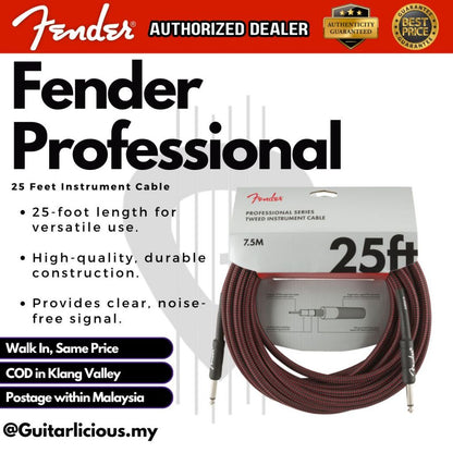Fender Professional Series Instrument Cable, 25ft