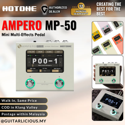 Hotone MP-50 Ampero Mini Multieffects Pedal w/9V adapter ( MP50 / MP 50 )