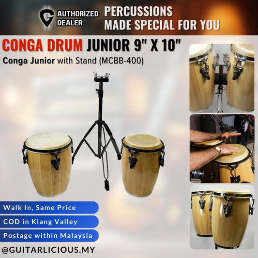 Conga Drum Junior 9" x 10" with Stand (MCBB-400)