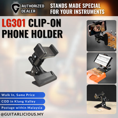 Guitar / Ukulele Clip On Phone Holder ( LG301 / LG-301 / LG 301 )