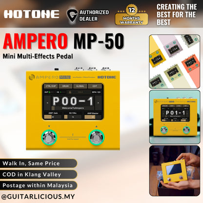 Hotone MP-50 Ampero Mini Multieffects Pedal w/9V adapter ( MP50 / MP 50 )