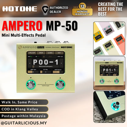 Hotone MP-50 Ampero Mini Multieffects Pedal w/9V adapter ( MP50 / MP 50 )