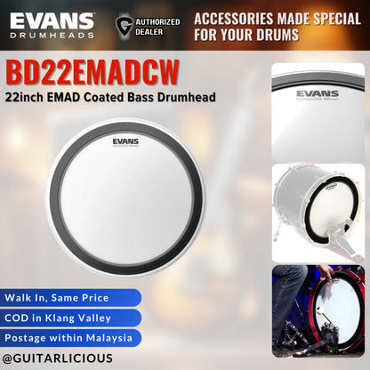 Evans BD22EMADCW 22inch EMAD Coated Bass Drumhead
