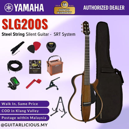 Yamaha SLG200S Steel String Mahogany Body Silent Guitar with SRT Powered System