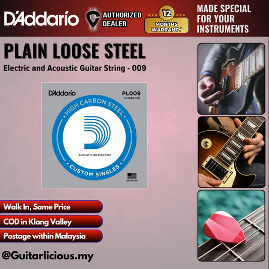 D'addario Plain Loose Steel Guitar String 009 ( DADPLGS 009 / DADPLGS-009 )