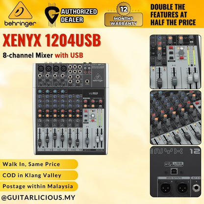 Behringer XENYX 1204USB 8-channel Mixer with USB (XENYX-1204USB)